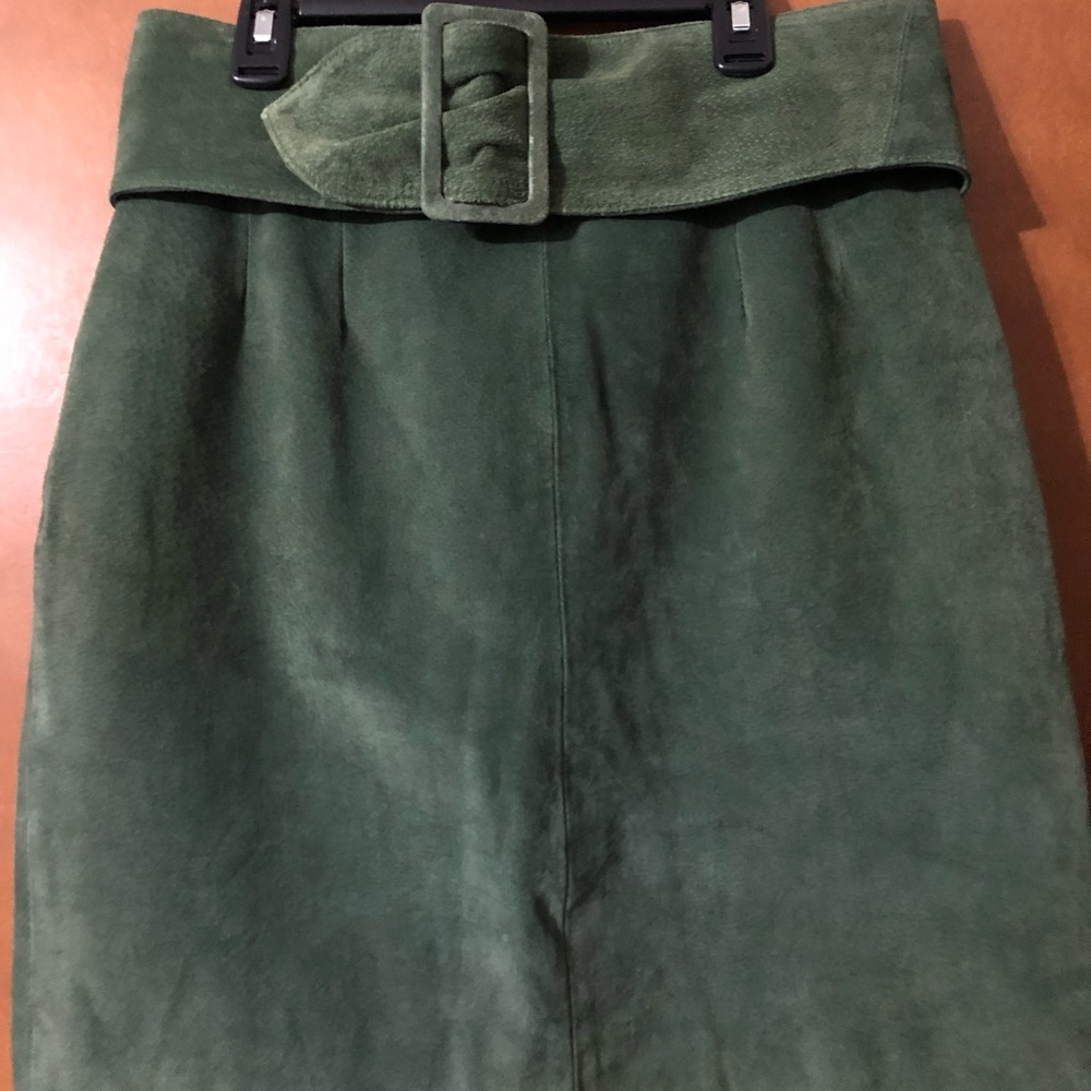 Vintage Hugo Buscati Milano suede leather skirt with belt